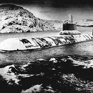 Ponorka projektu 941 u poloostrova Kola